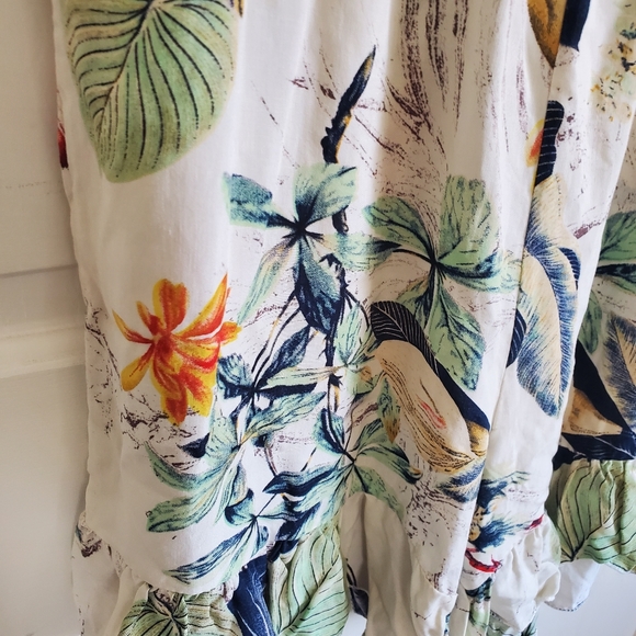 Cute Floral Botanical Print Romper with bow - Picture 3 of 5